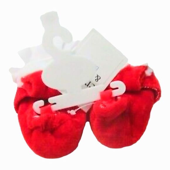 NWT Crown and Ivy Unisex Baby 5 Santa Shoes Christmas Slippers Slip On Red White - Picture 8 of 13